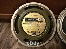 (2) Celestion Rola Greenback G12m 25 Watt 16 Ohm 55hz 1973 Haut-parleurs