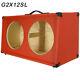 2x12 Guitar Speaker Vide Cabinet Fire Hot Red Tolex Incliné Forme Avant