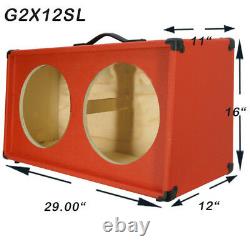 2x12 Guitar Speaker Vide Cabinet Fire Hot Red Tolex Incliné Forme Avant