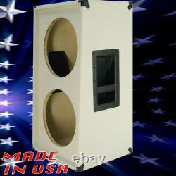 2x12 Vertical Slanted Guitar Speaker Empty Cabinet Beauty Blanc Tolex G2x12vsl