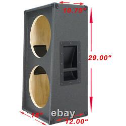2x12 Vertical Slanted Guitare Haut-parleur Empty Cabinet Charcoal Black Tolex G2x12vsl