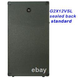 2x12 Vertical Slanted Guitare Haut-parleur Empty Cabinet Charcoal Black Tolex G2x12vsl