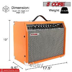 Ampli de guitare électrique 5Core 40W, amplificateur de guitare avec haut-parleur intégré