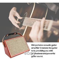 Amplificateur De Guitare Acoustique Portable 15w Amplificateur Bt Haut-parleur Avec Entrée De Microphone Ar