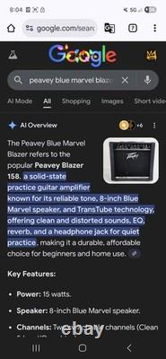Amplificateur Vintage Peavey Blue Marvel Blazer S0544208 Fonctionne Bien ! Portable