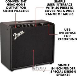 Amplificateur combo Fender Mustang LT25 de 25 watts avec 30 effets prédéfinis pour guitare noir