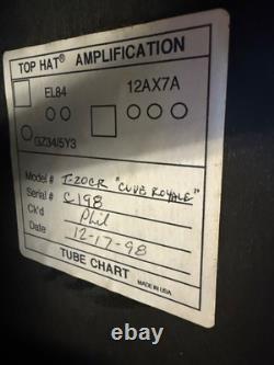 Amplificateur combo à tube TopHat Club Royale 20 1x12 - Fabriqué aux États-Unis en 1998, tons Vox