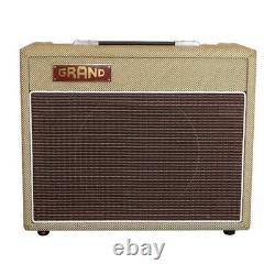 Amplificateur combo pour guitare à lampes Vintage 15W 1X10 avec haut-parleur en Tweed et badge personnalisé