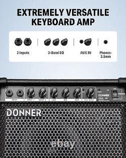 Amplificateur de clavier de piano Donner 20W à 2 canaux pour batterie électronique et guitare électrique