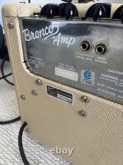 Amplificateur de guitare Fender Bronco 15w 1x8 Fabriqué aux États-Unis Années 1990 Rare Tolex blonde À LIRE