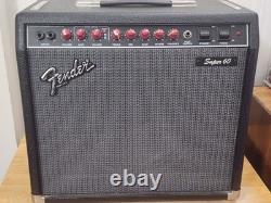 Amplificateur de guitare Fender Super 60 à lampes années 80 bouton rouge 12 Combo USA