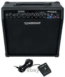 Amplificateur de guitare Rockville G-AMP 30 Watts avec Bluetooth + pédale + micro + écouteurs