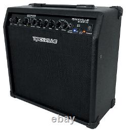 Amplificateur de guitare Rockville G-AMP 30 Watts avec Bluetooth + pédale + micro + écouteurs