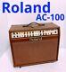 Amplificateur De Guitare Roland Acoustic Chorus-100 Ac-100ut En Bon état De Fonctionnement En Provenance Du Japon