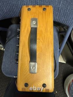 Amplificateur de guitare Yamaha G-5 années 1980 Nippon Gakki avec réverbération à ressort fonctionnelle en bois naturel