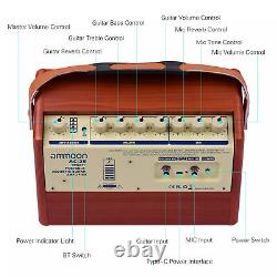 Amplificateur de guitare acoustique portable 25W avec haut-parleur Bluetooth sans fil et égaliseur à 2 bandes P0Y0