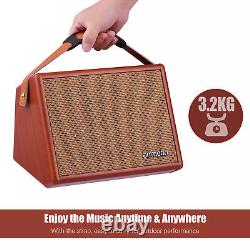 Amplificateur de guitare acoustique portable 25W avec haut-parleur Bluetooth sans fil et égaliseur à 2 bandes P0Y0