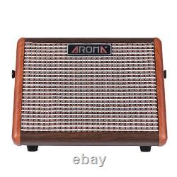 Amplificateur de guitare acoustique portable AROMA AG-15A de 15W avec enceinte BT rechargeable