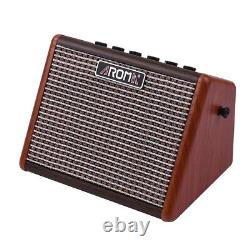 Amplificateur de guitare acoustique portable AROMA AG-15A de 15W avec enceinte BT rechargeable