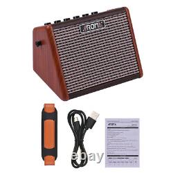 Amplificateur de guitare acoustique portable AROMA AG-15A de 15W avec enceinte BT rechargeable