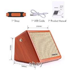 Amplificateur de guitare acoustique portable Ammoon 15W avec haut-parleur BT rechargeable W2V5