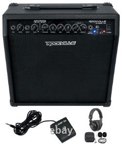 Amplificateur de guitare combo Rockville G-AMP 30 Watts avec Bluetooth + pédale + écouteurs