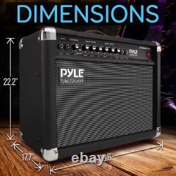 Amplificateur de guitare électrique 40 W portable à double haut-parleur avec délai numérique et égaliseur PyleUsa