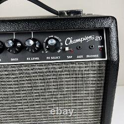 Amplificateur de guitare électrique Fender Champion 20 de 20 watts noir avec cordon d'alimentation