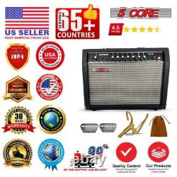 Amplificateur de guitare électrique portable mini 50 W à 5 cœurs avec haut-parleur intégré de 8 pouces