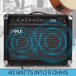 Amplificateur de guitare électronique portable Pyle 6''+8 haut-parleur haute définition