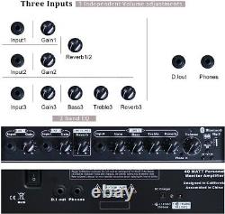 Amplificateur de guitare léger à batterie 3 canaux avec Bluetooth et réverbération