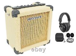 Amplificateur de guitare rechargeable Rockville G-CHARGE 20 BEIGE avec réverbération + écouteurs