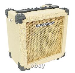 Amplificateur de guitare rechargeable Rockville G-CHARGE 20 BEIGE avec réverbération + écouteurs