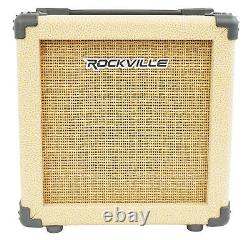 Amplificateur de guitare rechargeable Rockville G-CHARGE 20 BEIGE avec réverbération + écouteurs