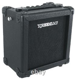 Amplificateur de guitare rechargeable Rockville G-CHARGE 20 Noir avec Reverb + Microphone