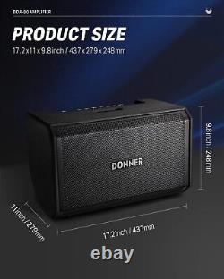 Amplificateur électronique sans fil Donner DDA-80 80W pour batterie, guitare électrique et piano