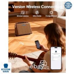 Amplificateur pour guitare acoustique 20 W à double canal, haut-parleur de 5,5 pouces, réverbération, égaliseur 2 bandes, batterie