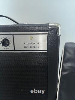 Années 1960 Gretsch Broadcaster Mini Lead 50 Amplificateur de guitare à l'état solide RARE Fonctionne