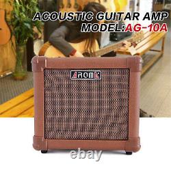Aroma 10w Amplificateur Brun Boîte Haut-parleur Ag-10a Guitare Portable Pratique Acoustique Amp