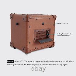 Boîte d'Amplificateur d'Enceinte en Bois AROMA 10W AG-10A Pratique et Portable pour Guitare Acoustique