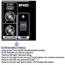 Bp40d Amplificateur De Guitare Acoustique Alimenté- Haut-parleur Portable 80w Bleu