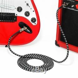 Câble Audio Jack 6.35mm 90 Degrés Pour Les Haut-parleurs D'amplificateur De Mixeur De Guitare Stéréo