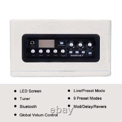 Combo d’ampli guitare 15W, 9 modèles, haut-parleur 6,5', Bluetooth, Hornet, blanc, électrique