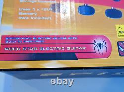 Guitare Électrique Officielle Spider-Man 2 avec Amplificateur Intégré 30 NIB