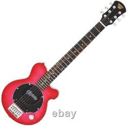 Guitare électrique miniature Pignose PGG-200FM SPK rose transparent avec amplificateur intégré