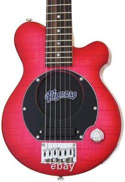 Guitare électrique miniature Pignose PGG-200FM SPK rose transparent avec amplificateur intégré