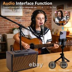 JOYO Amplificateur pour guitare acoustique 20 W avec Bluetooth intégré, batterie et chorus de réverbération