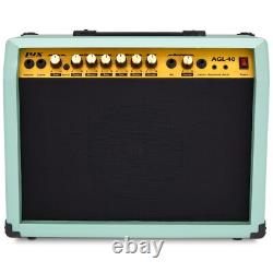 LyxPro ampli de guitare électrique 40 W, amplificateur de guitare avec haut-parleur intégré, vert