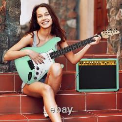 LyxPro ampli de guitare électrique 40 W, amplificateur de guitare avec haut-parleur intégré, vert