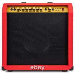 LyxPro amplificateur de guitare électrique 60 W, amplificateur de guitare avec haut-parleur intégré rouge